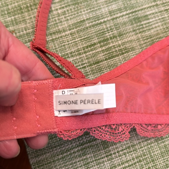 SIMONE PERELE Karma Demi-Cup Convertible Lace Bra. Deep Rose Size 34D NWT - Picture 3 of 10